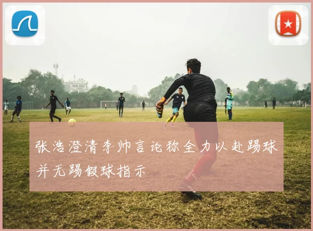 张浩澄清李帅言论称全力以赴踢球并无踢假球指示